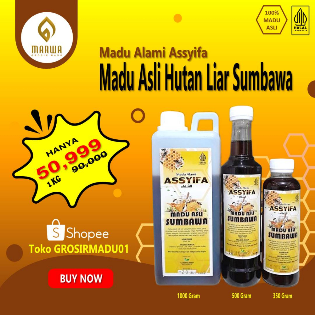 

MADU ASLI HUTAN LIAR SUMBAWA 1 KG | Madu Alami Assyifa