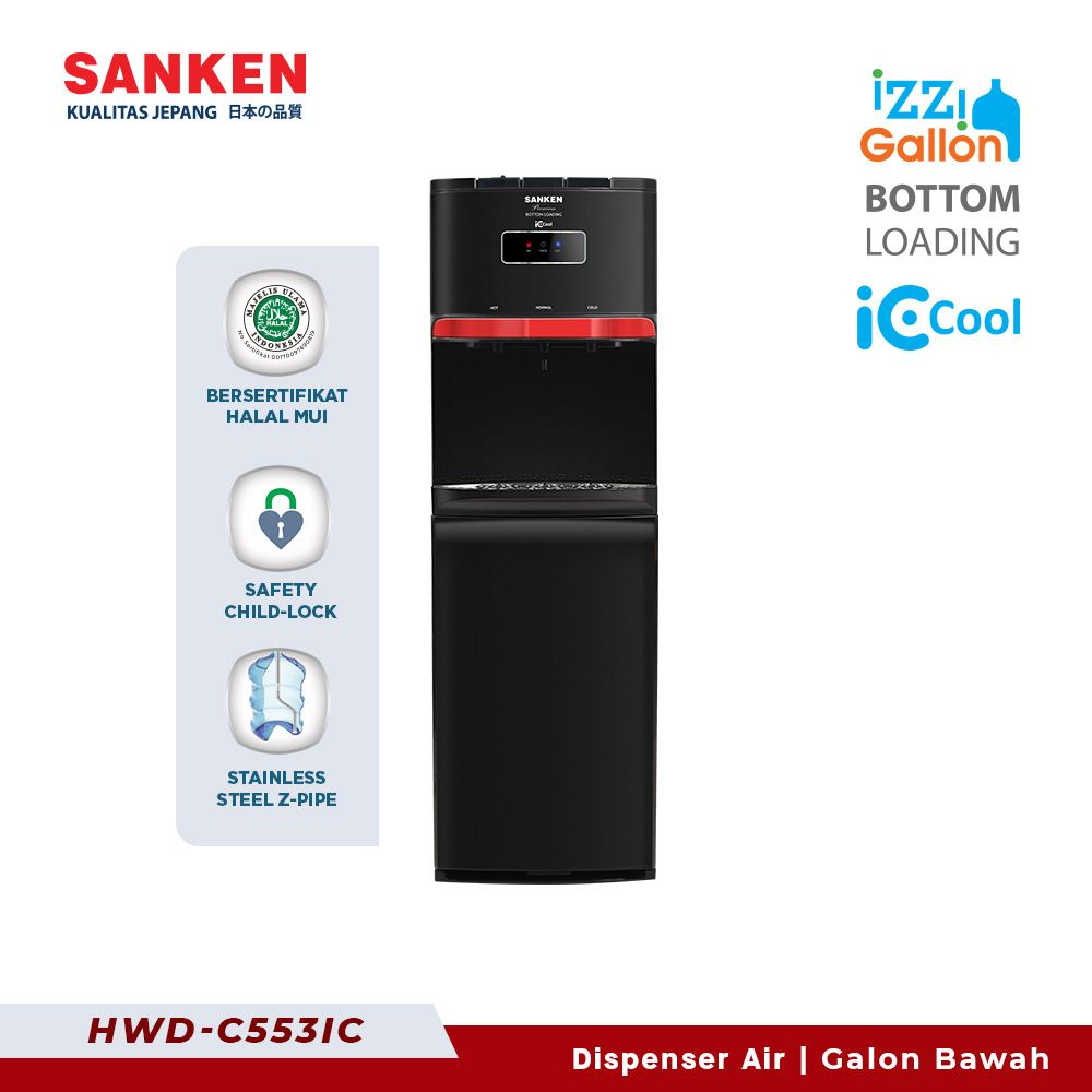 Sanken Dispenser Galon Bawah HWD-C553IC Dispenser Bottom Loading Xatria Pro
