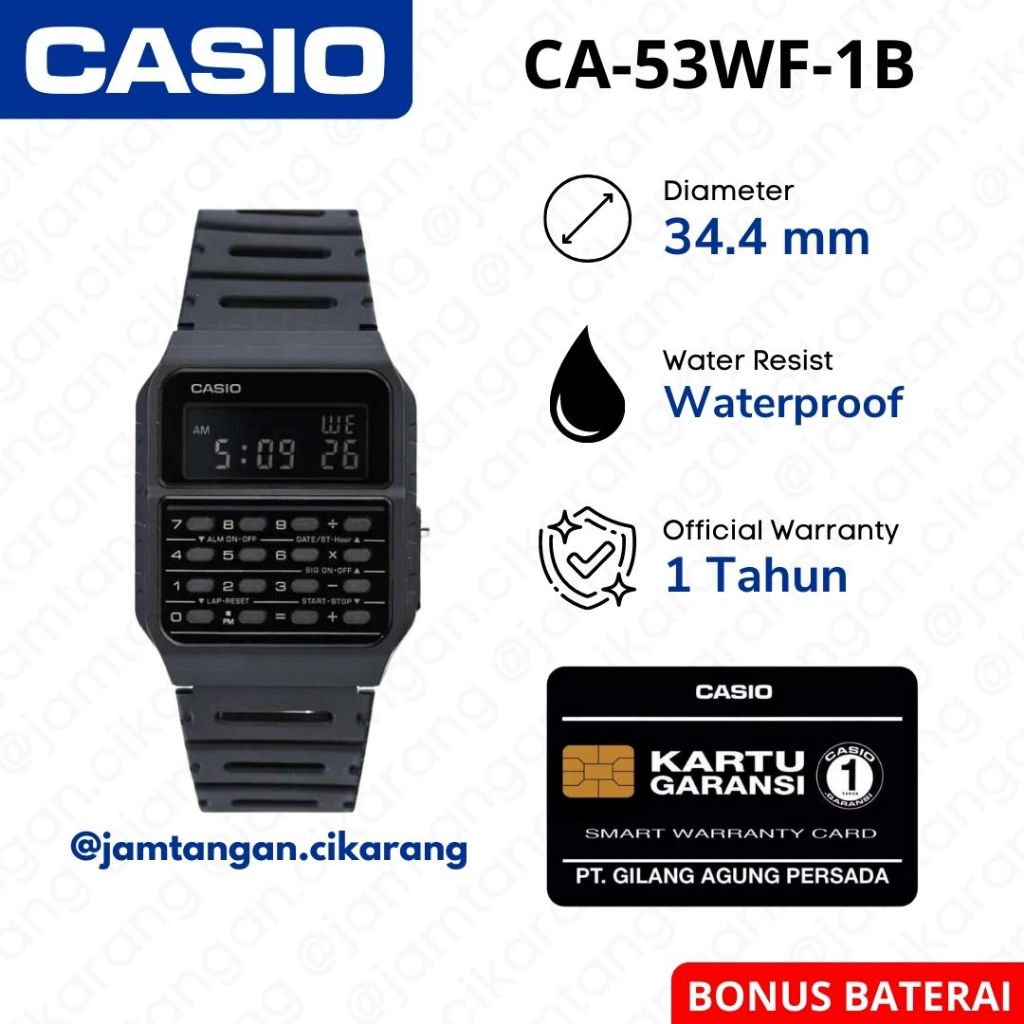 Jam Tangan Pria Casio CA-53WF-1B Kalkulator Original