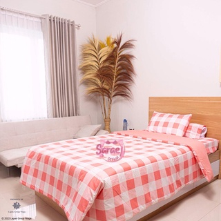 Two tone Set Bedcover kombinasi sprei set katun jepang adem bahan halus abu tua muda minimalis