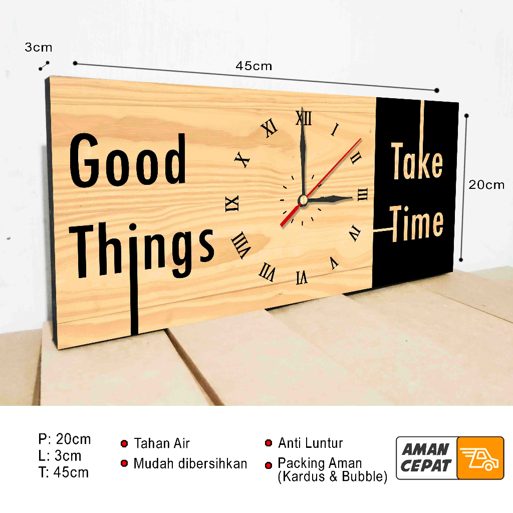 Jam Dinding kata Motivasi Hiasan Dinding Kamar Good Thing