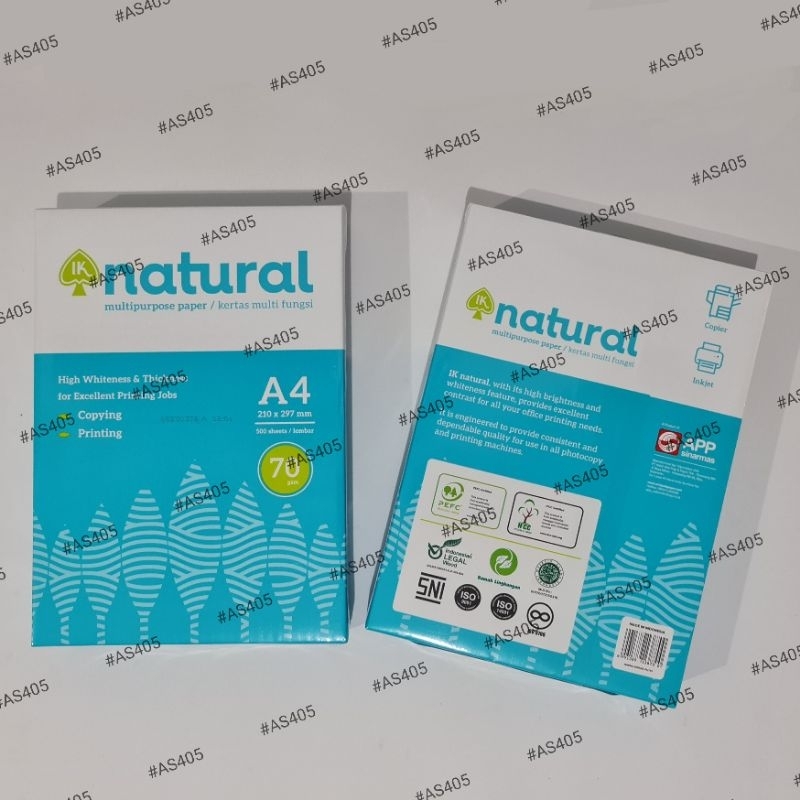 

Kertas HVS MURAH / PRINT / FOTOCOPY NATURAL A4 70 GSM (1 RIM)