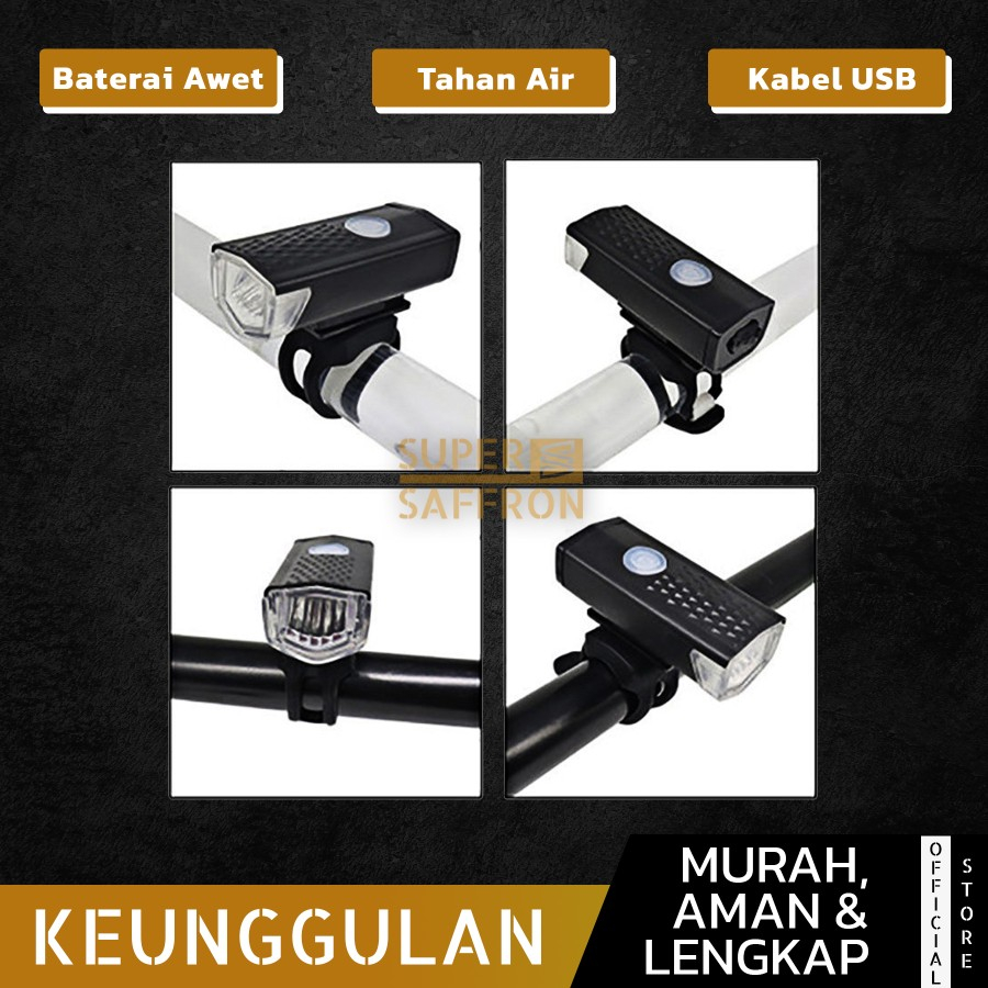 lampu depan sepeda bisa di charger LED