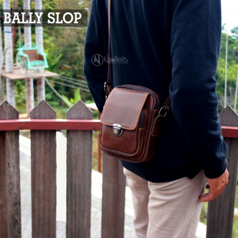 BALLY Slot Tas Selempang Slingbag Kulit Sapi Asli Tas Kulit