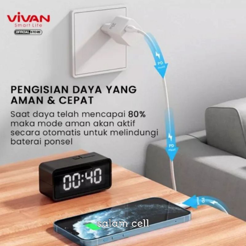 VIVAN Charger Power 30 Fast Charging 30W A Type-C (PD) Multi Protection White Garansi 1 Tahun