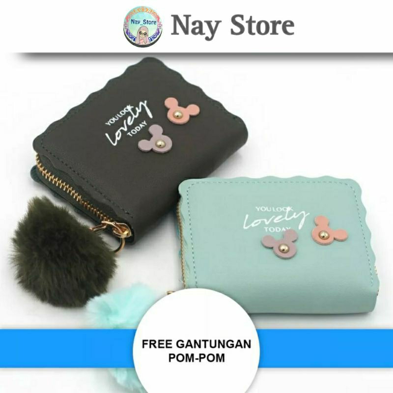 DOMPET WANITA + POM POM | DOMPET KOIN