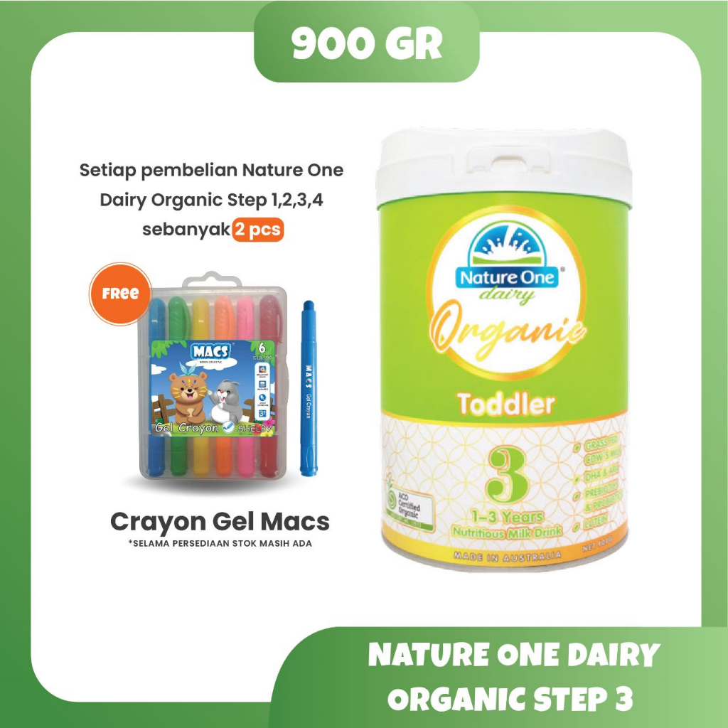 Nature One Dairy Organic Step 3 900gram Susu formula organic