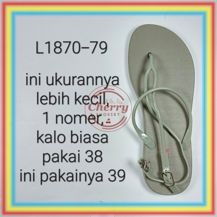 L1870-79 Sandal Jepit Cewek Tali Bulat Kecil Glanzton Sendal Jepit Wanita Glanzton