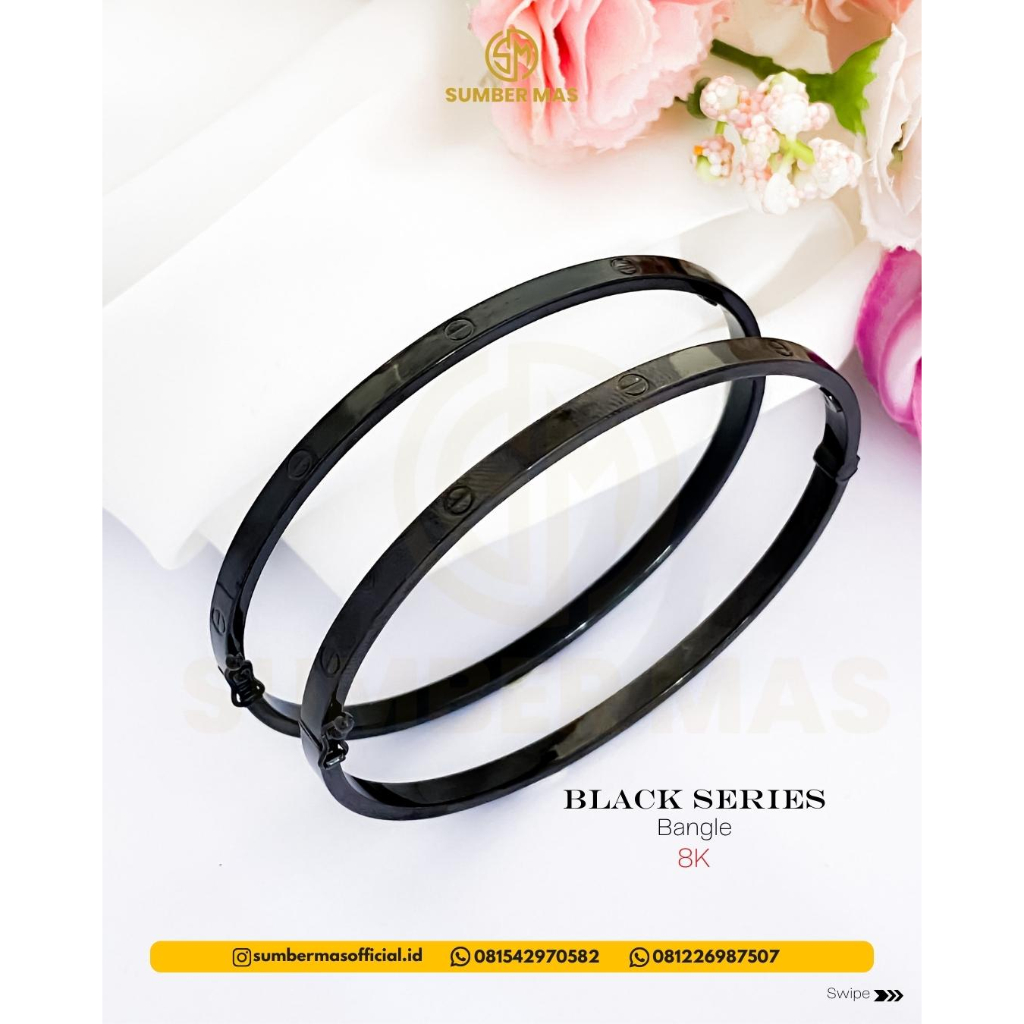 GELANG KOLONG BLACK SERIES FASHION 8K - SUMBER MAS