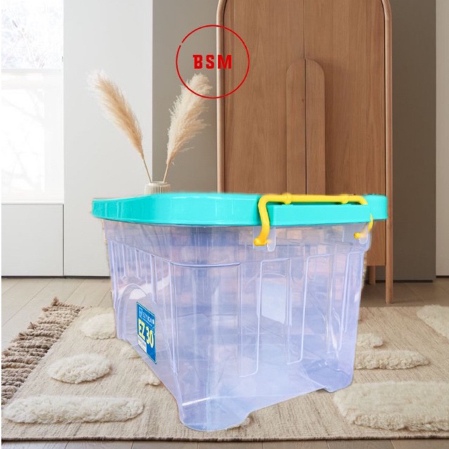 Container Box Plastik Ezy Cb 30 Liter Kontainer box murah Transparan Kotak Penyimpanan Barang Serbag