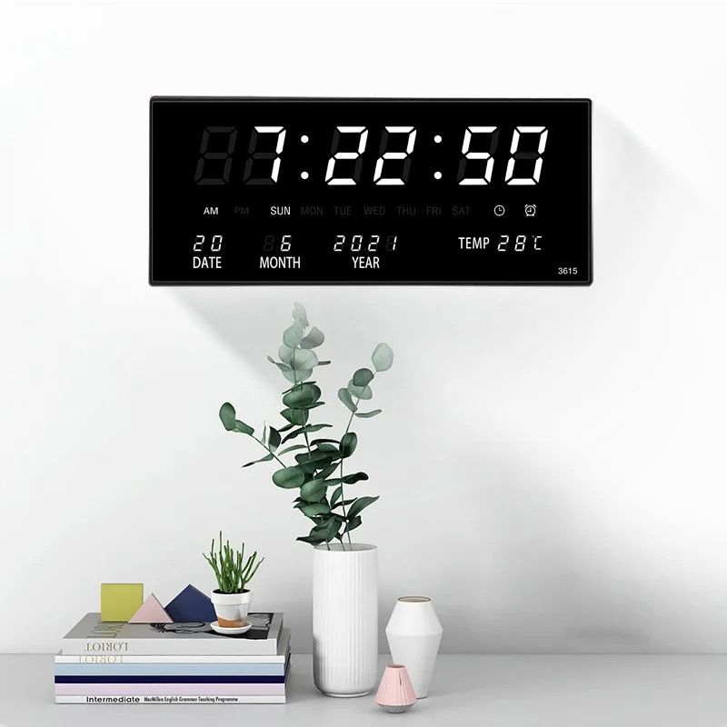 JD- 3615 Jam Digital LED Clock Dinding / jam Meja digital Fitur Kalender Alarm Weker Smart Watch &amp;Tampilan; Jela
