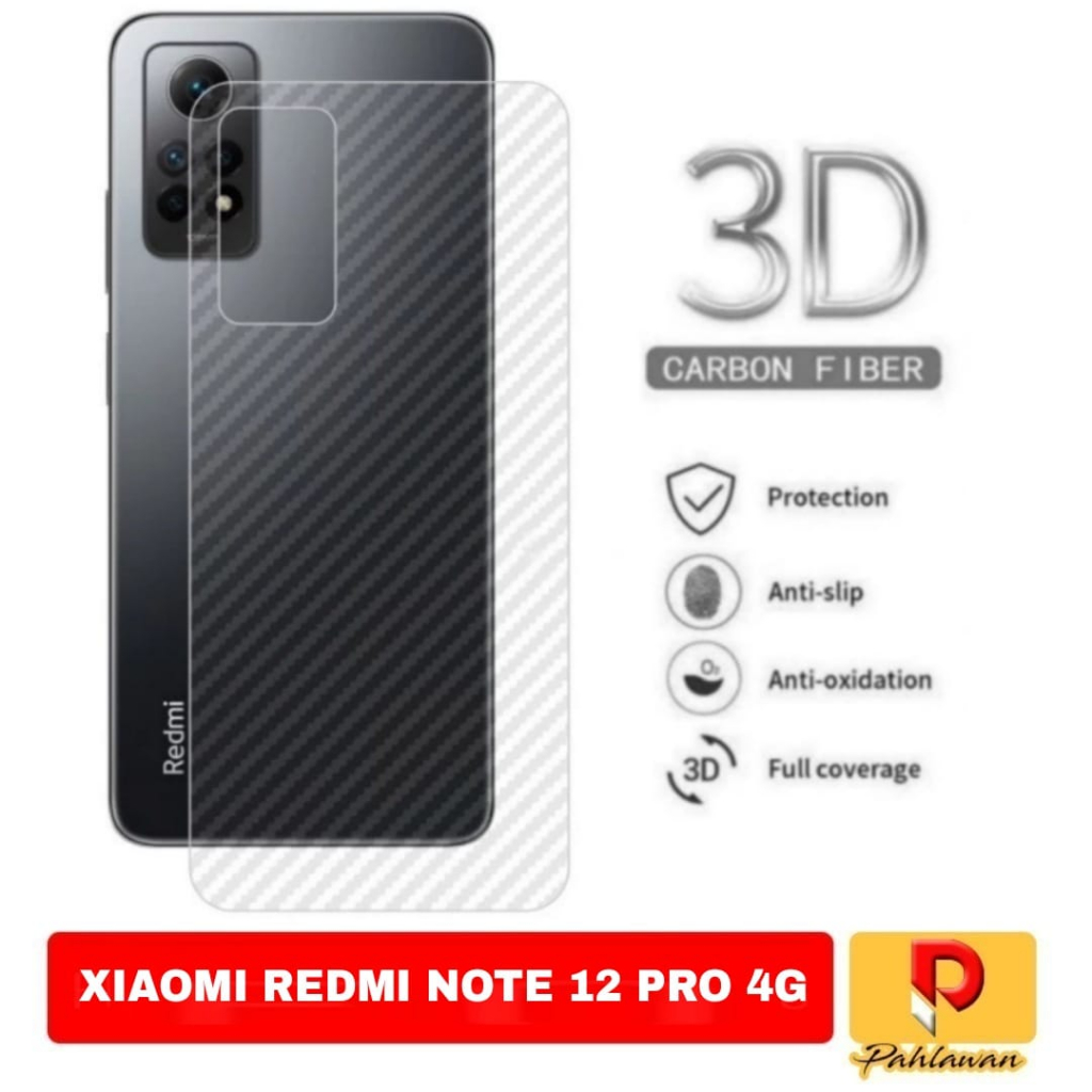 Garskin Carbon Xiaomi Redmi Note 12 4G / Redmi Note 12 Pro 4G / Redmi Note 12 Pro 5G Skin Anti Gores