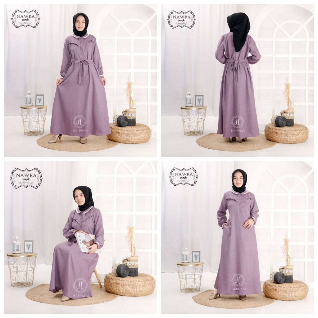 GAMIS TERBARU KATUN MADINAH NAWRA DRESS BY HANNAYA