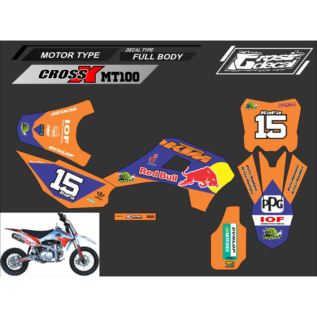 Decal Mini Trail Viar 100cc New Full Body Dekal Mini Trail Viar 100cc Bebas Reques