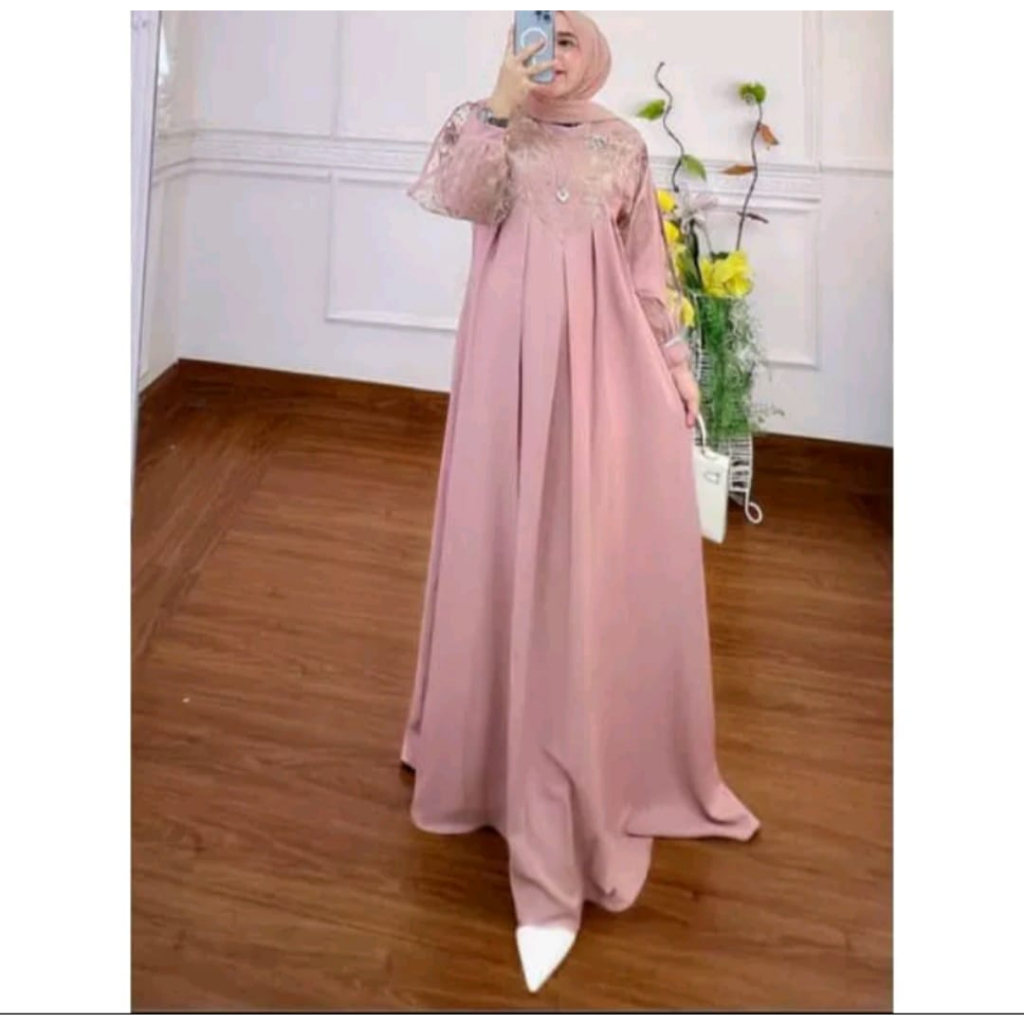 Sila Dress / Ukuran M~L~XL / Gamis Muslim Wanita Barukat Tile Bordel /Gamis Dress Barukat Pesta Kondangan Lebaran Terbaru Termurah