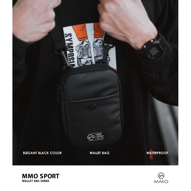 Mmosport Tas Selempang Pria Hanging Wallet Dompet Kartu model button up