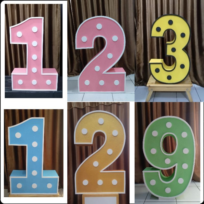 Angka 3D Font Bebas Styrofoam Dekorasi Pesta