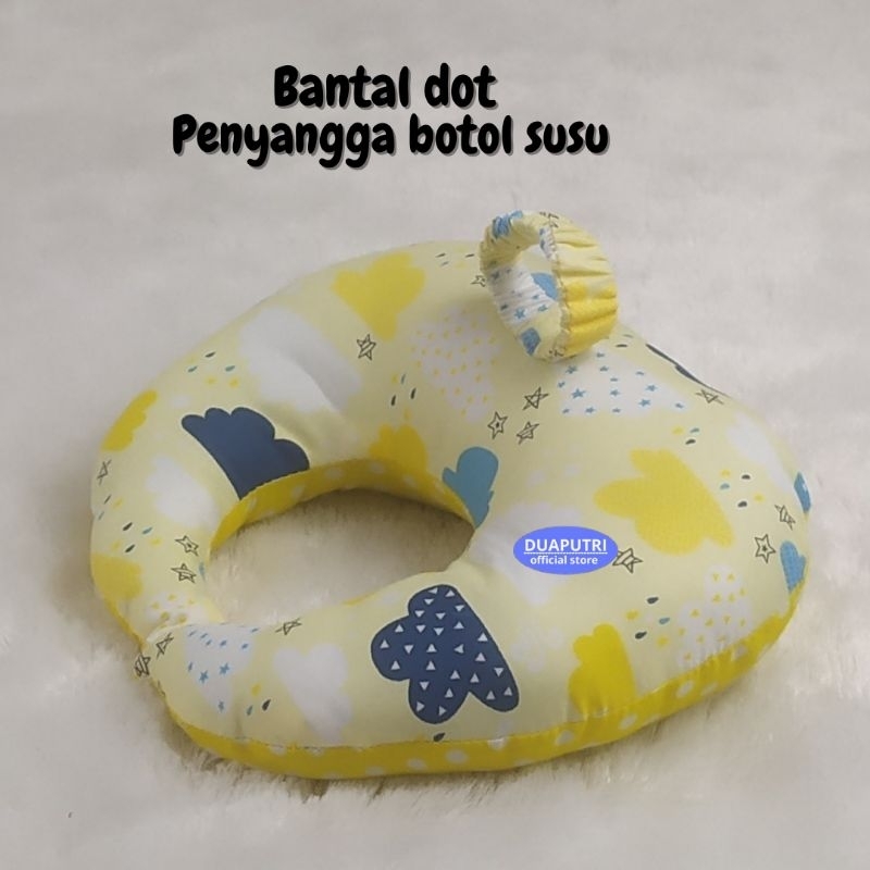 bantal bayi - bantal dot menyusui bayi awan kuning