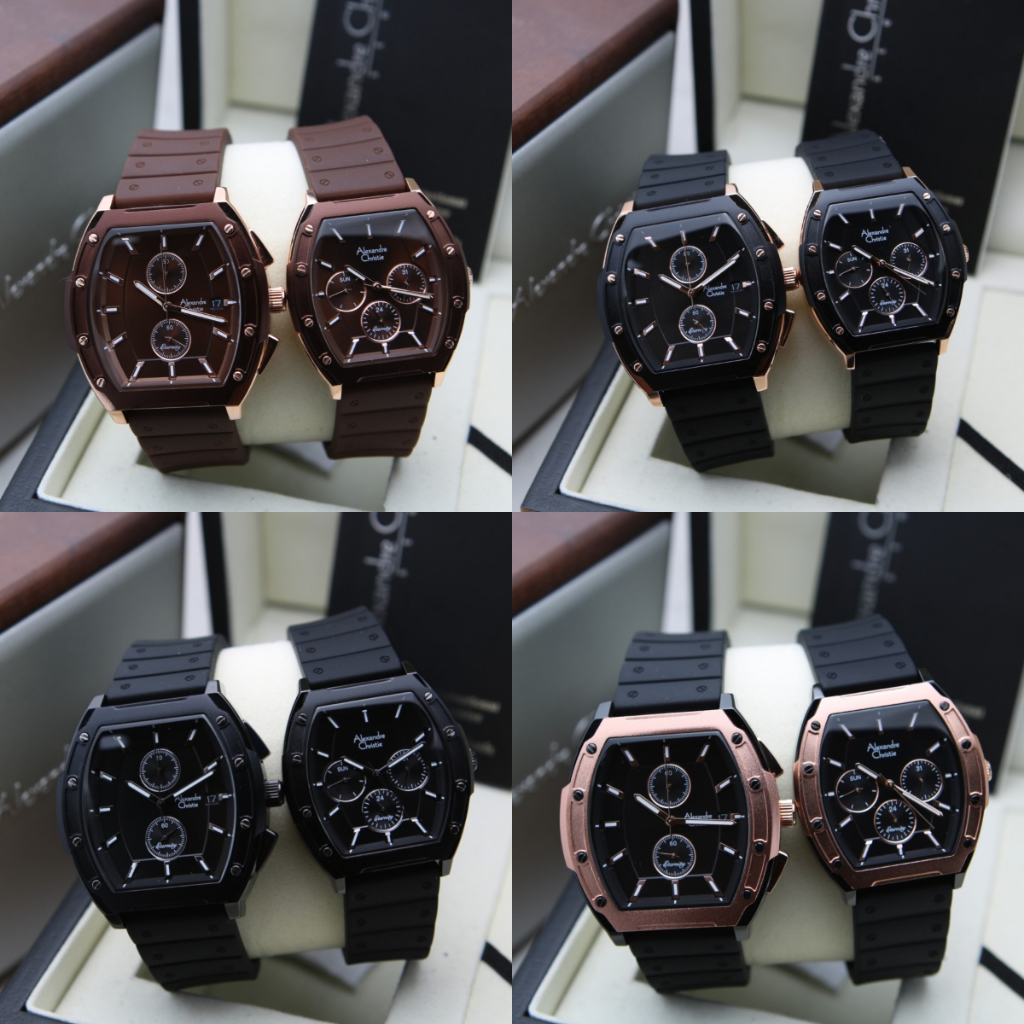 ORIGINAL Jam Tangan Pria &amp; Wanita Alexandre Christie AC 6628 / AC6628 / 6628 Garansi Resmi 1 Tahun, Rubber