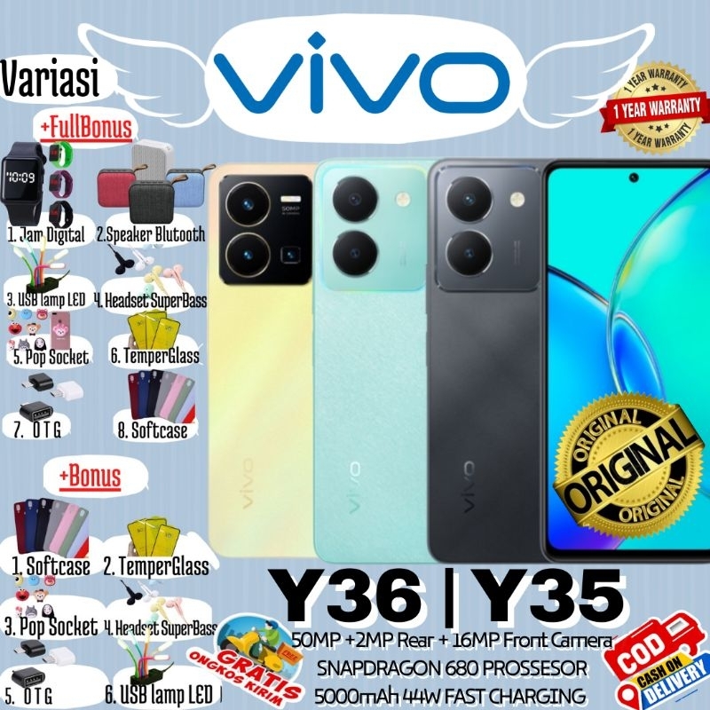 VIVO Y36 5G | Y35 BARU RAM 8GB/128GB - 8/256GB - Upto ram 16GB 100% ORI GARANSI RESMI