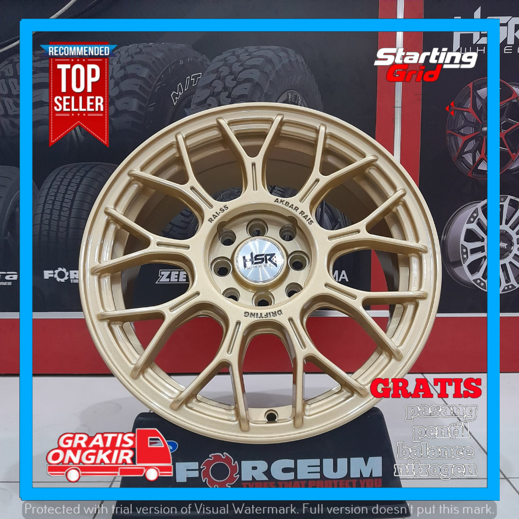 Velg Mobil HSR R16 Jazz, Avanza, Brio, Yaris, City, Agya, Ayla Ring 16 - Pelek warna Gold - bisa kre