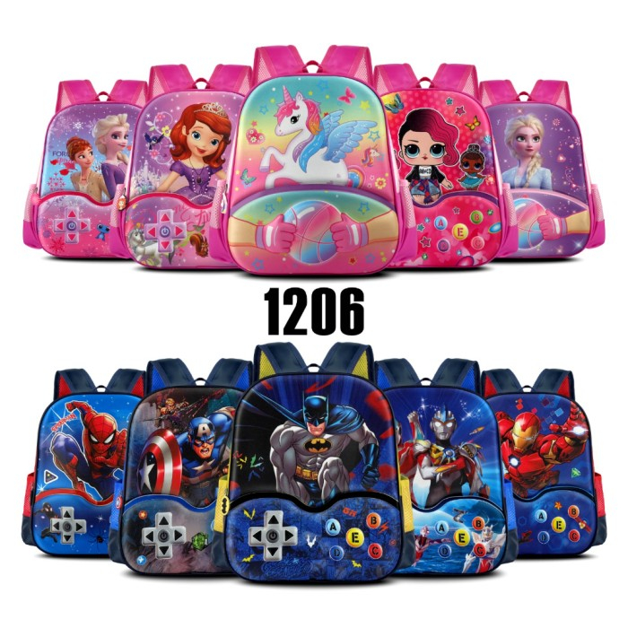 Barangunik2021 - Tas Sekolah Cartoon 14 Inch Tas Ransel Anak TK SD/Tas Karakter Anak TK SD