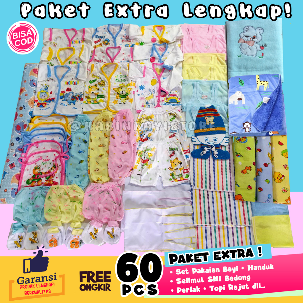 Paket Lahiran Promo 49 Pcs Paket Murah Baju Bayi New Born