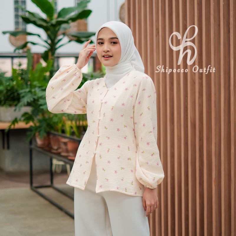 BLOUSE KOREA ATASAN KOREA ATASAN CRINKLE by Shipocco Outfit