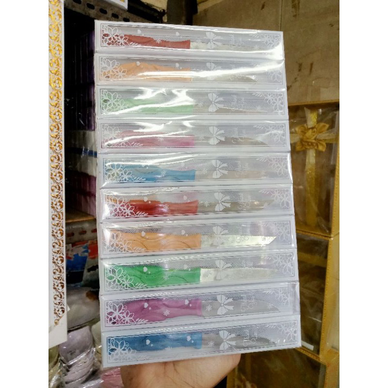 [50 PCS] SOUVENIR  PISAU BUAH KEMAS MIKA MOTIF MURAH