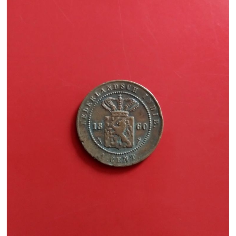 Koin 1 Cent Nederlandsch Indie Tahun 1860