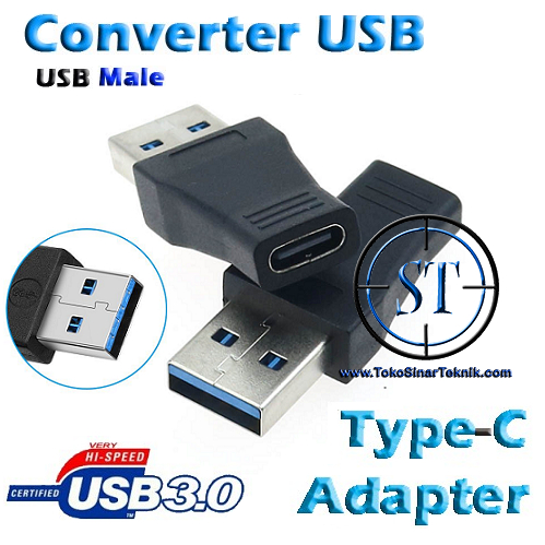 Converter USB Type C Female to USB 3.0 Male Adapter High Quality Konverter Sambungan Data 3.1 Type-C Female to USB