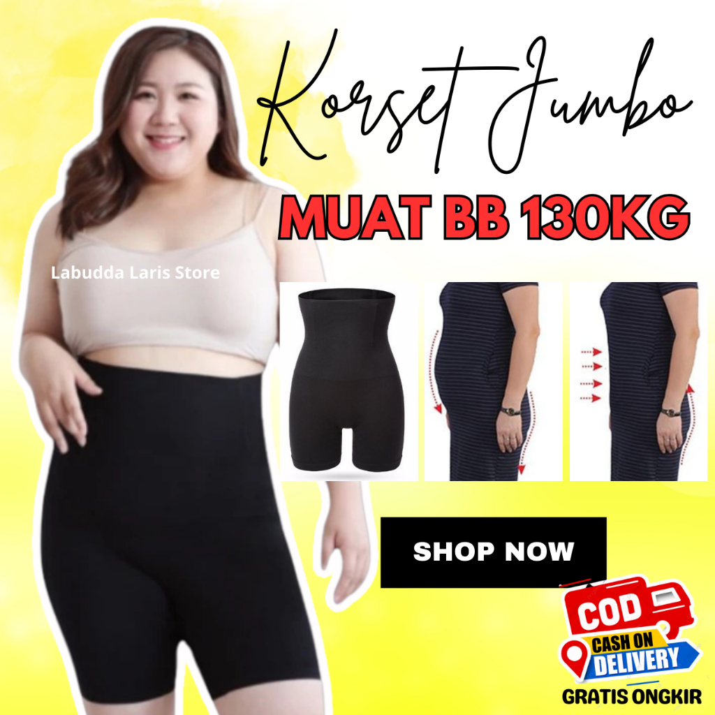 Celana Korset Jumbo Pelangsing Perut Muat BB 130 Kg Big Size Jumbo 6XL Korset Celana Pelangsing Peru