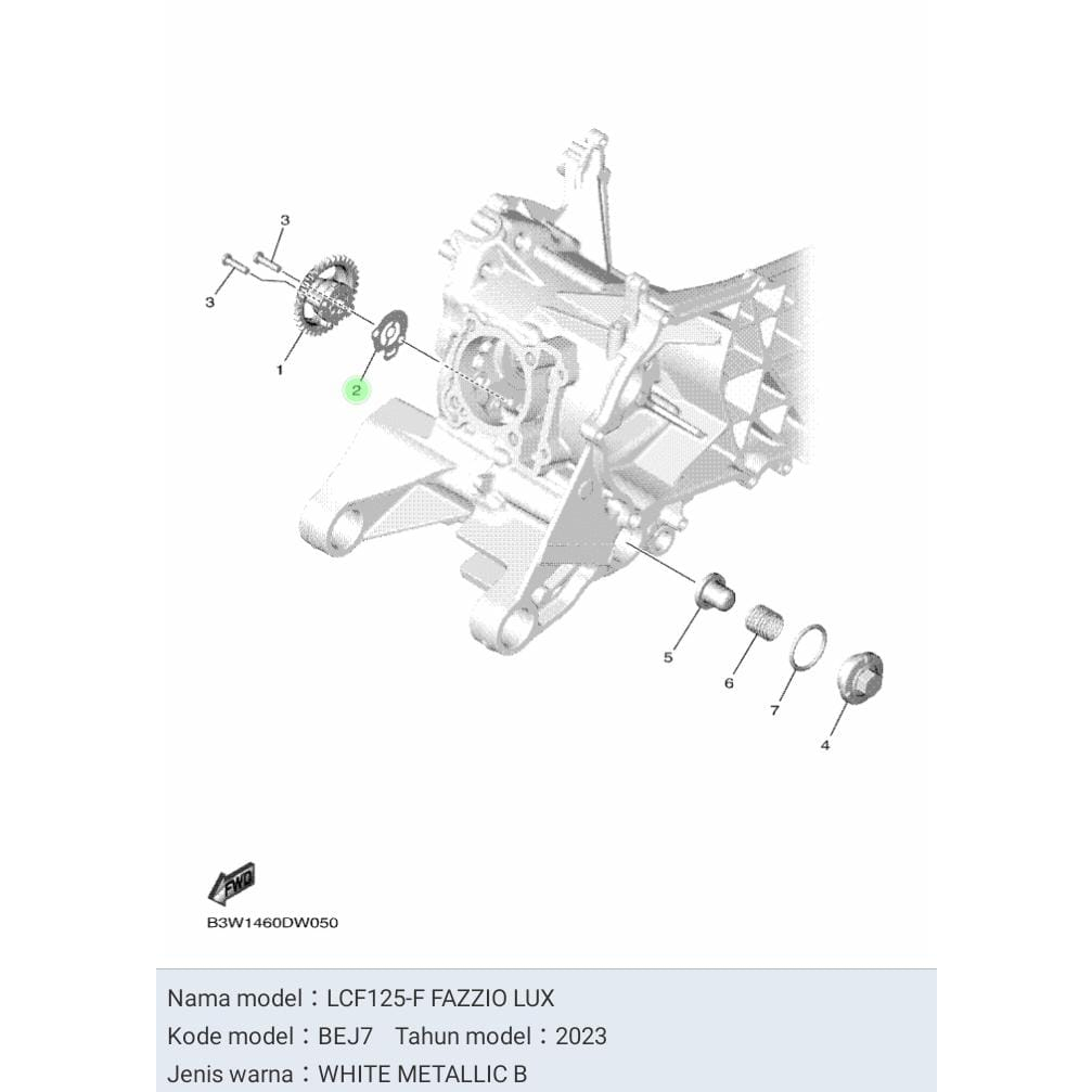 GASKET PAKING POMPA OLI FAZZIO FREEGO GEAR 125 GRAND FILANO ASLI ORI YAMAHA 2PH E3475 10