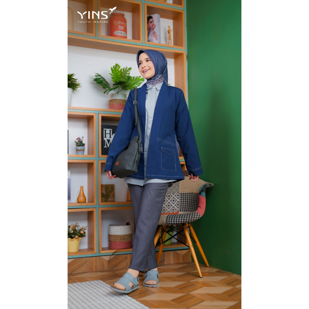 Inspire Outer IO 09 Bahan Cotton Oxford Outer Fashion Muslimah Trendi Kekinian by Inspire bisa COD Terbaru