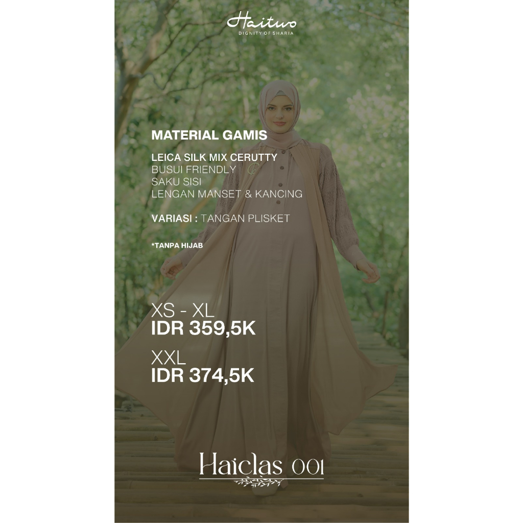 Haitwo HAICLAS 01 Material Leica Silk Mix Cerutty Gamis Kondangan Simple Kekinian bisa COD Terbaru Mewah