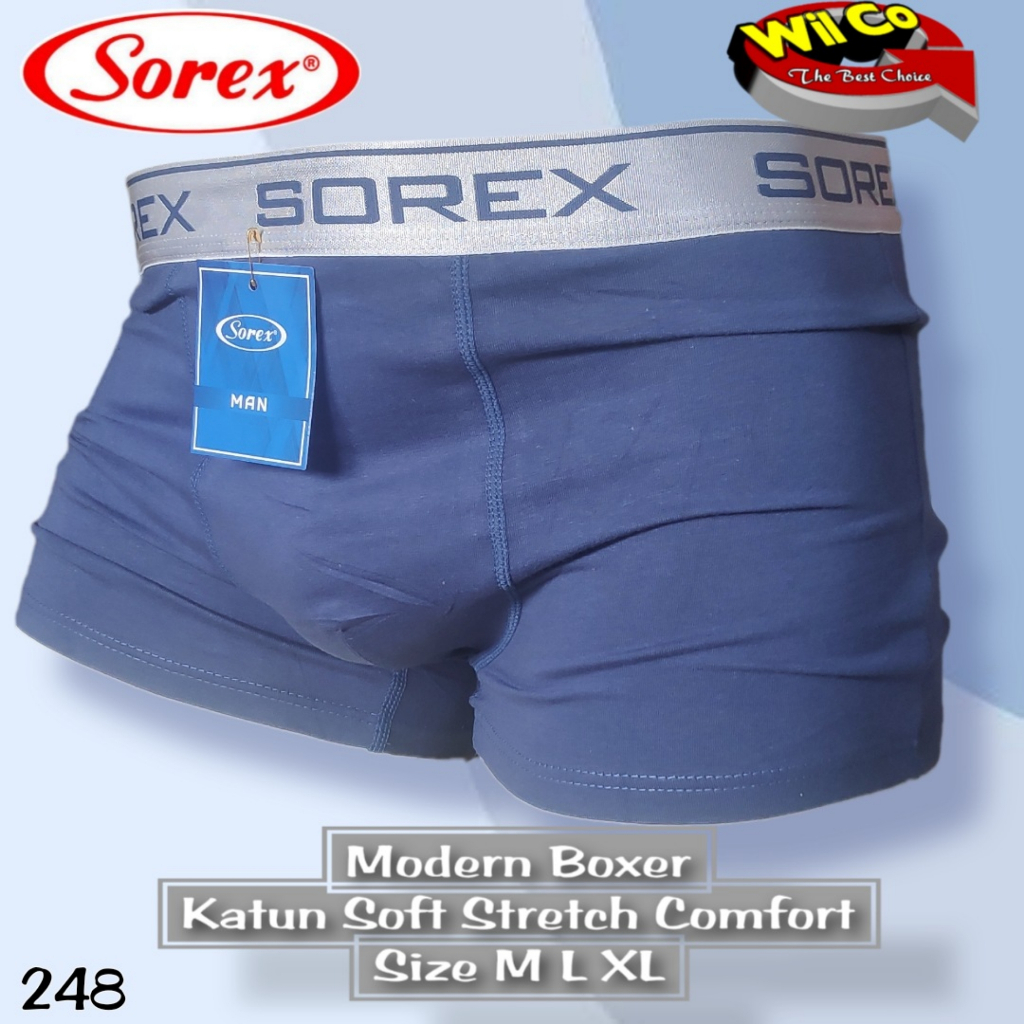 K248D - (DIJUAL PER 1 BOX ISI 2 Pcs) CELANA DALAM BOXER PRIA SOREX SIZE S - XL