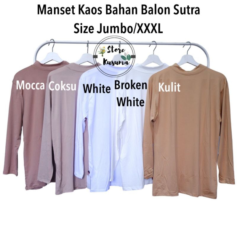 Manset Kaos Balon Sutra (Jersey Licin) size Jumbo XXXL ld 110  - 140 cm