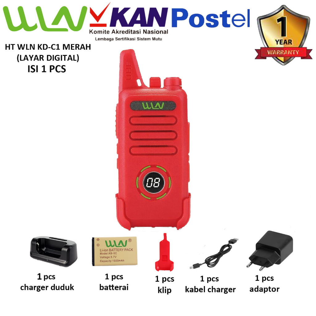 HT Satuan kd-c1 dengan layar digital hitam (isi 1pcs)