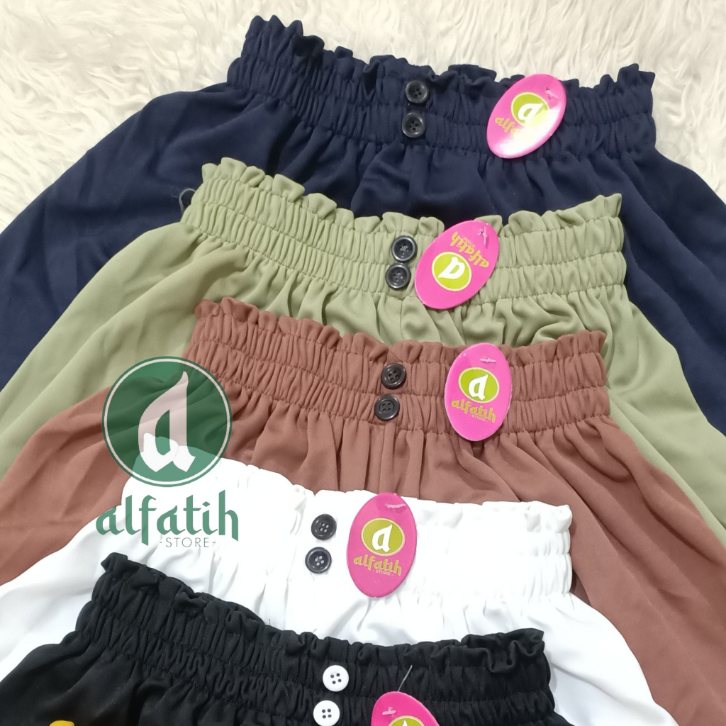 celana kulot scuba / korean pantas Highwaist / pants pinggang full karet terbaru