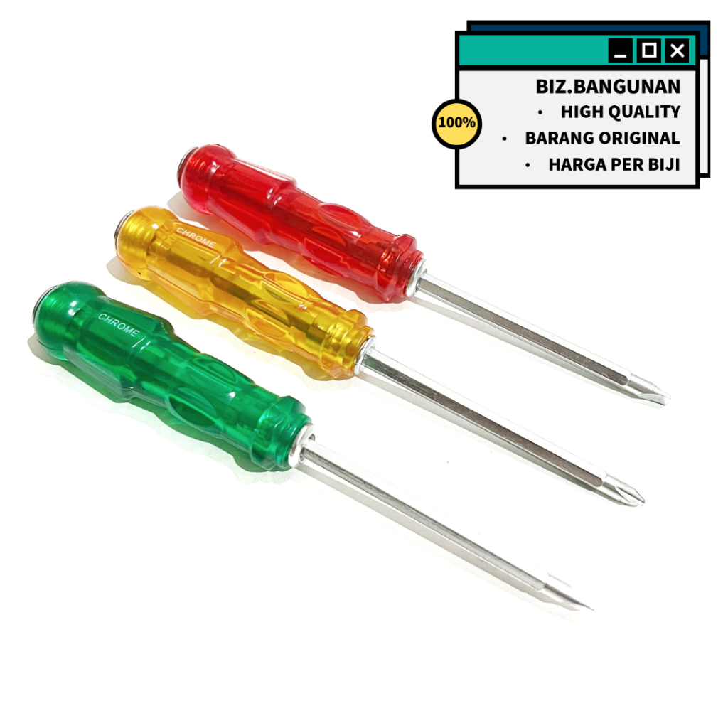 OBENG KETOK TEMBUS TRANSPARAN BOLAK BALIK 4 INCH - SCREWDRIVER