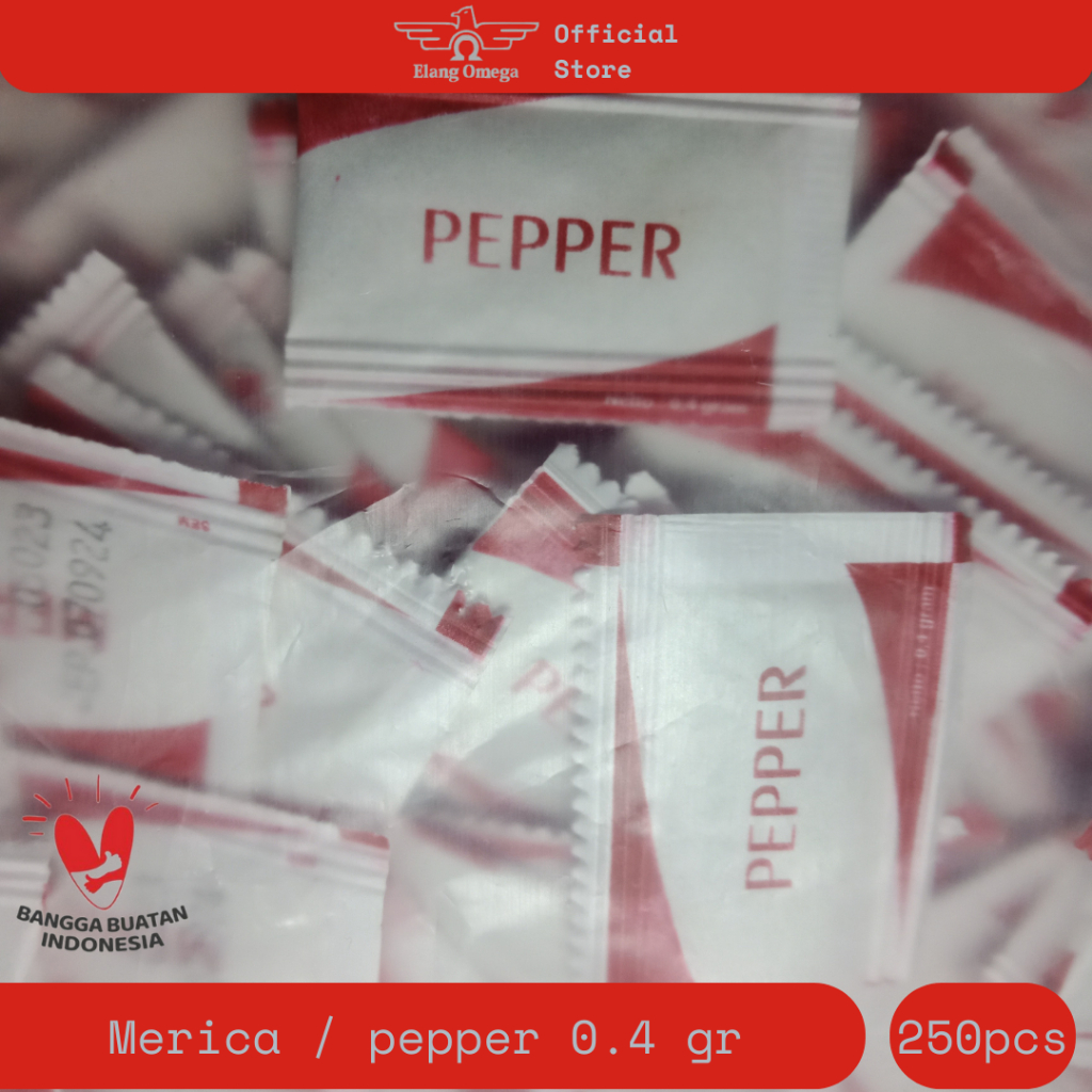 

merica bubuk / pepper sachet mini 0.4 gr 1 pack 250 pcs