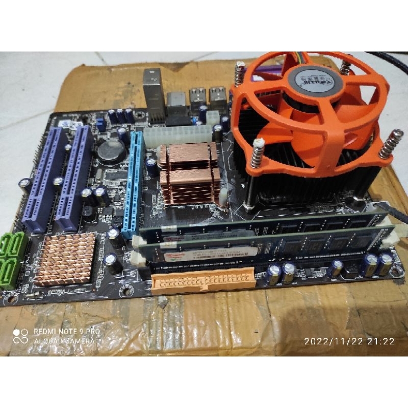 mobo g41 +processor core2duo dual core soket 775 ddr3 Ram 2gb