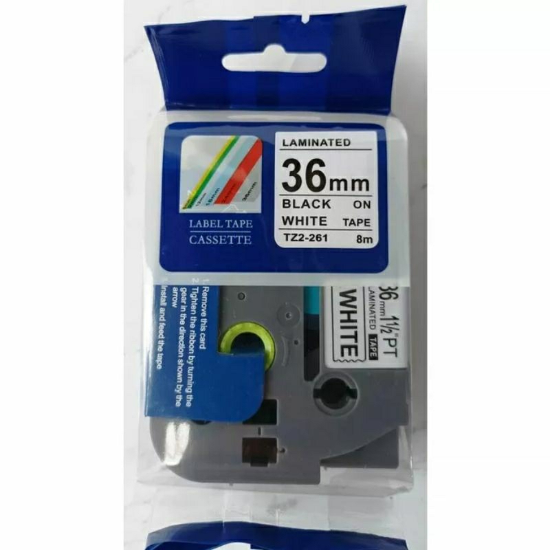 

Label tape TZe-261 Black on white 36mm x 8m standard laminated compatible BROTHER