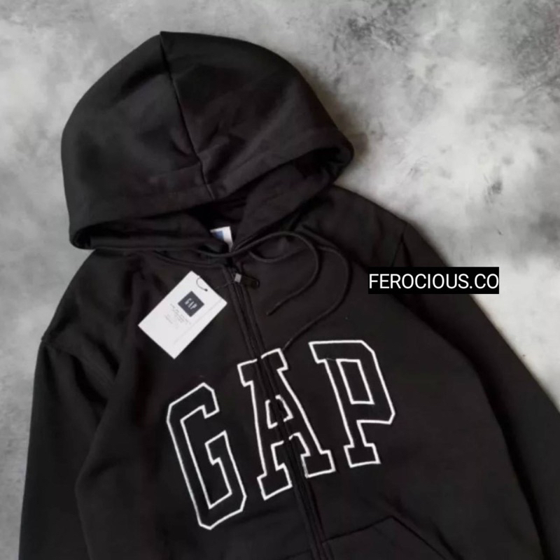 JAKET SWEATER HOODIE ZIPPER GAP ARCH LOGO BORDIR AUTHENTIC PREMIUM TERLARIS