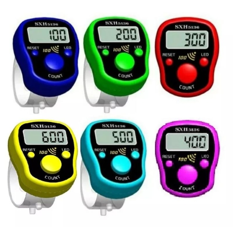 Tasbih Digital Model Alarm Hitung Zikir Shalat Muslim - Finger Counter Alarm Digital