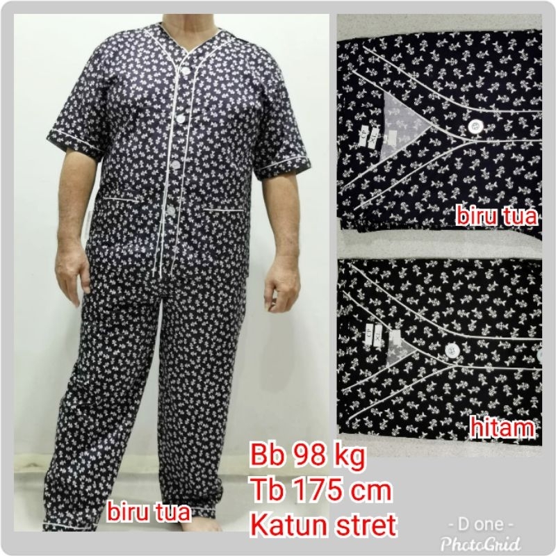 Piyama katun stret pria jumbo