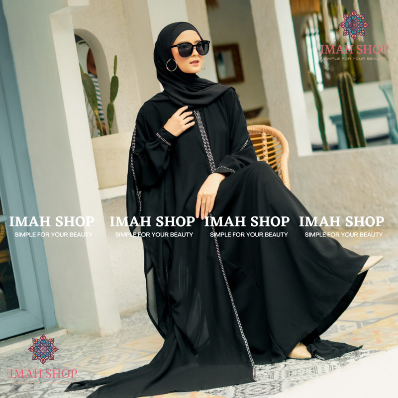 NEW EXCLUSIVE ABAYA TURKEY KAFTAN DUBAI OUTHER SAUDI 2IN1 MATA Swarovski ORI #abayaturkey #kaftan #abaya #abayablink kaames  812