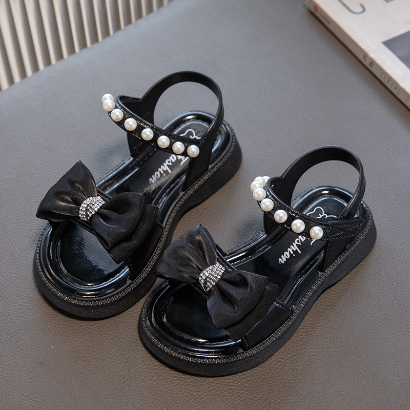 SANDAL sepatu anak perempuan motif pita permata artificial
