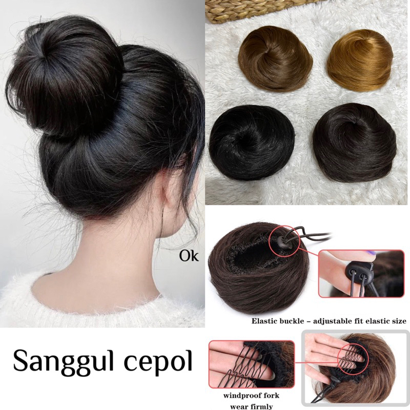 sanggul cepol/sanggul bulat/bun korea/sanggul korea