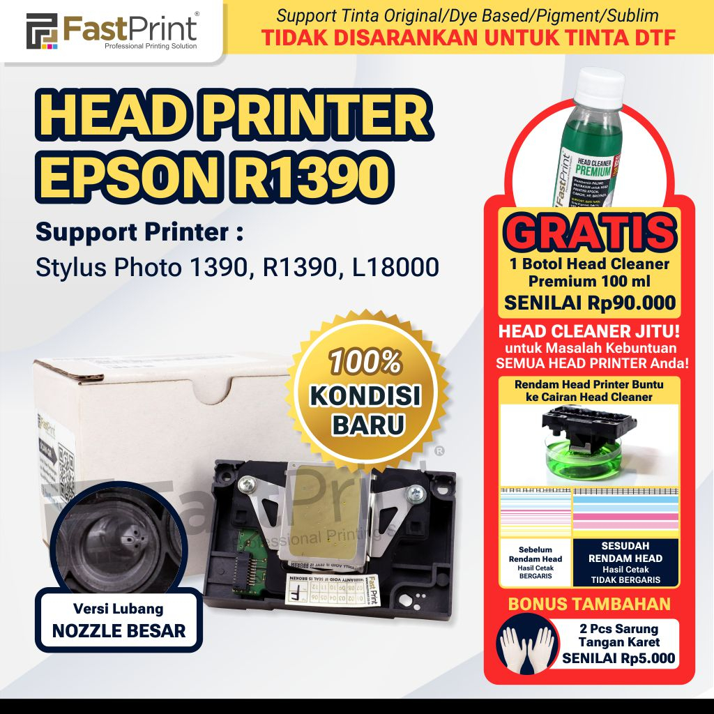 Print Head Epson 1390 R1390 L1800 New Generasi Terbaru